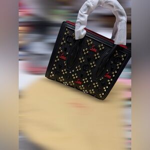 New Black Studded Handbag w/crossbody strap and dust bag